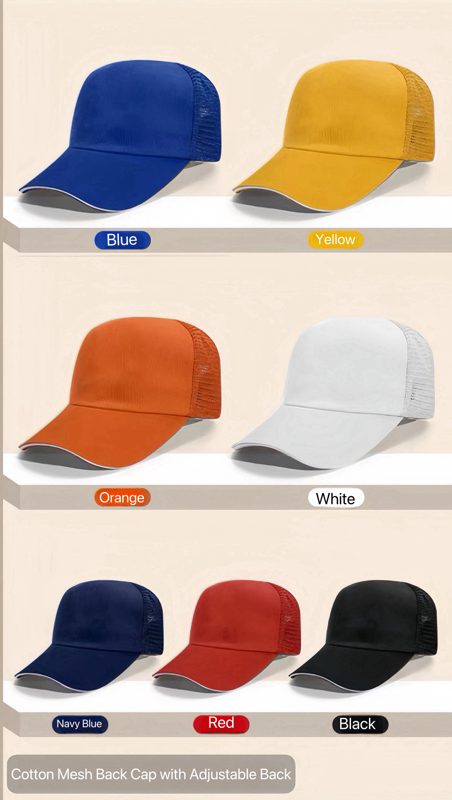 Customizable Baseball Hats with Mesh Back - Red