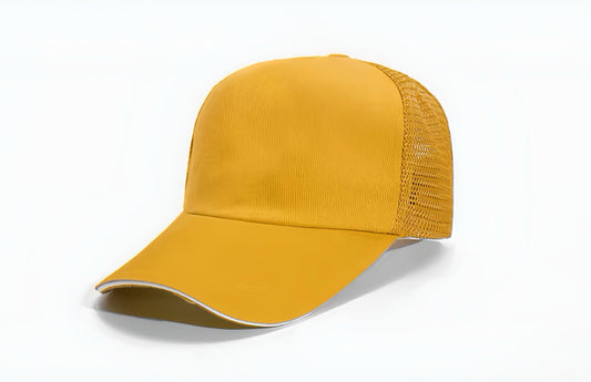 Customizable Baseball Hats with Mesh Back - Yellow