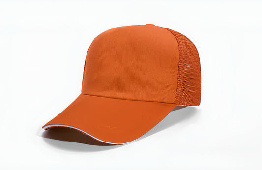 Customizable Baseball Hats with Mesh Back - Orange