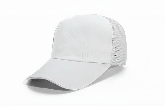 Customizable Baseball Hats with Mesh Back - White