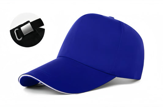 Five Panel Smooth White Edge Cap - Royal Blue