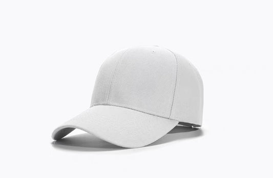 Customizable Six-panel Cotton Twill Cap - White
