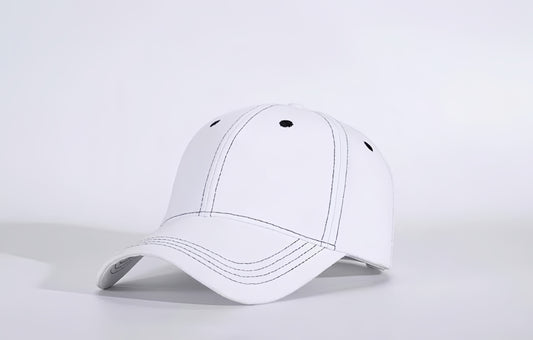Premium Six Panel Cotton Cap - White